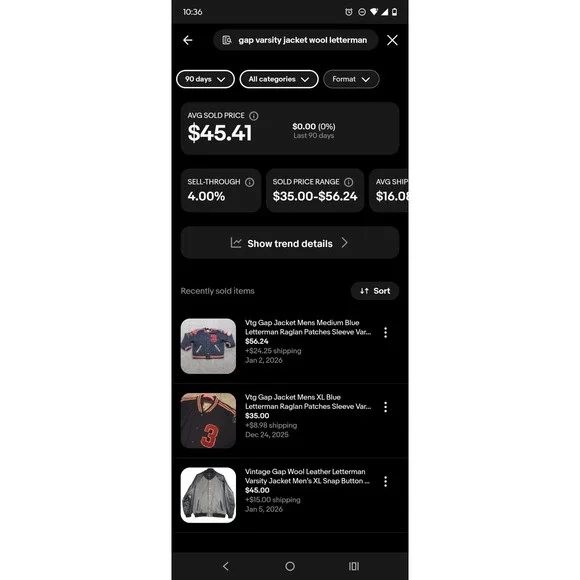 GAP Varsity Classic G 1969 Black Wool Leather Sleeve Letterman Jacket Mens M - Picture 15 of 15